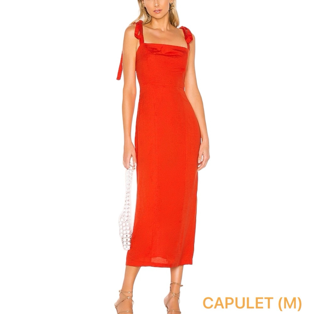 🪗Capulet Camille midi dress tangerine 🍊 Vibrant size M GUC